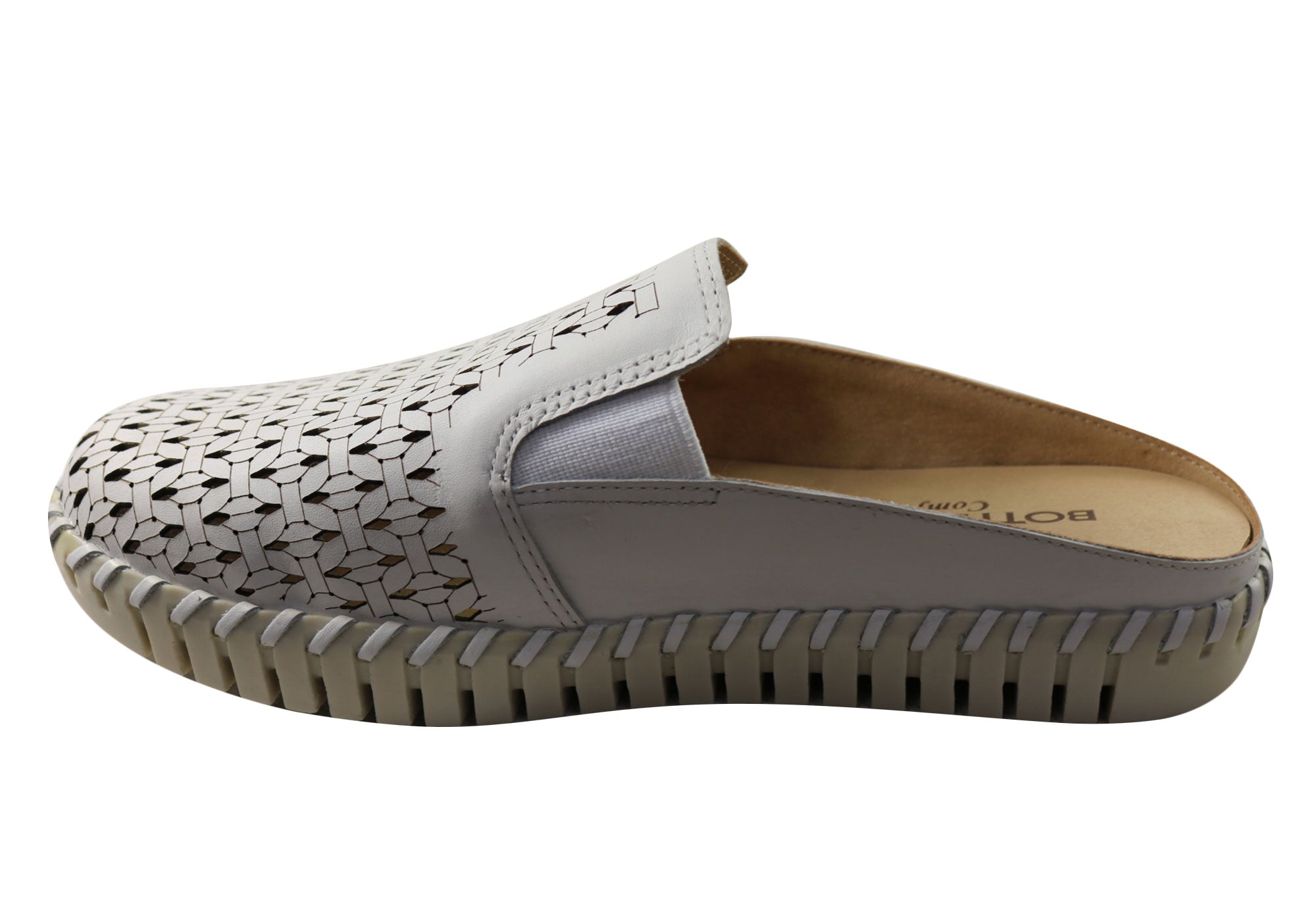 Bottero Ester Women's Comfortable Leather Closed Toe Open Back Mules - Perfect for Office, Casual Wear & Summer Outfits