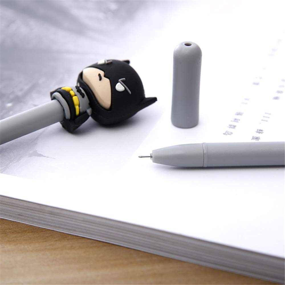 Kawaii Cartoon Character Gel Pens - 6 Pack Cute School & Office Supplies for Girls & Kids - Fun Writing Tools for Homework, Journaling & Note Taking
