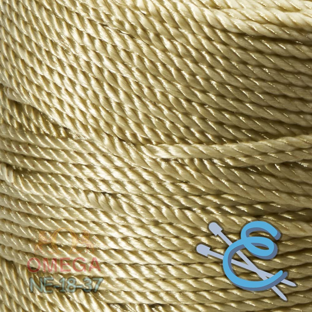100% Nylon Omega String Cord for Knitting and Crochet - Espiga No.18 Craft Yarn (37 Moss Green) | Perfect for Macrame, Jewelry Making, DIY Projects & Home Decor