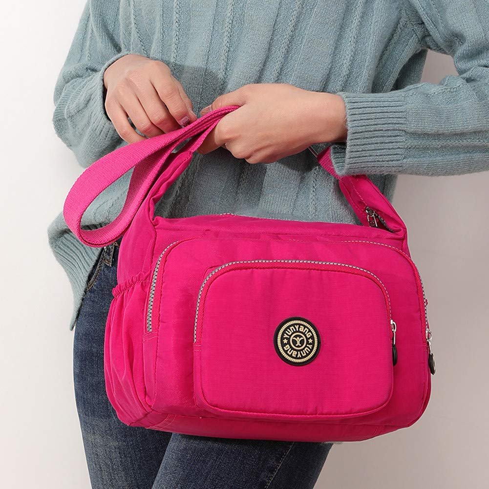 Women's Nylon Crossbody Bag with Multi-Pockets - Travel & Casual Purse for Moms