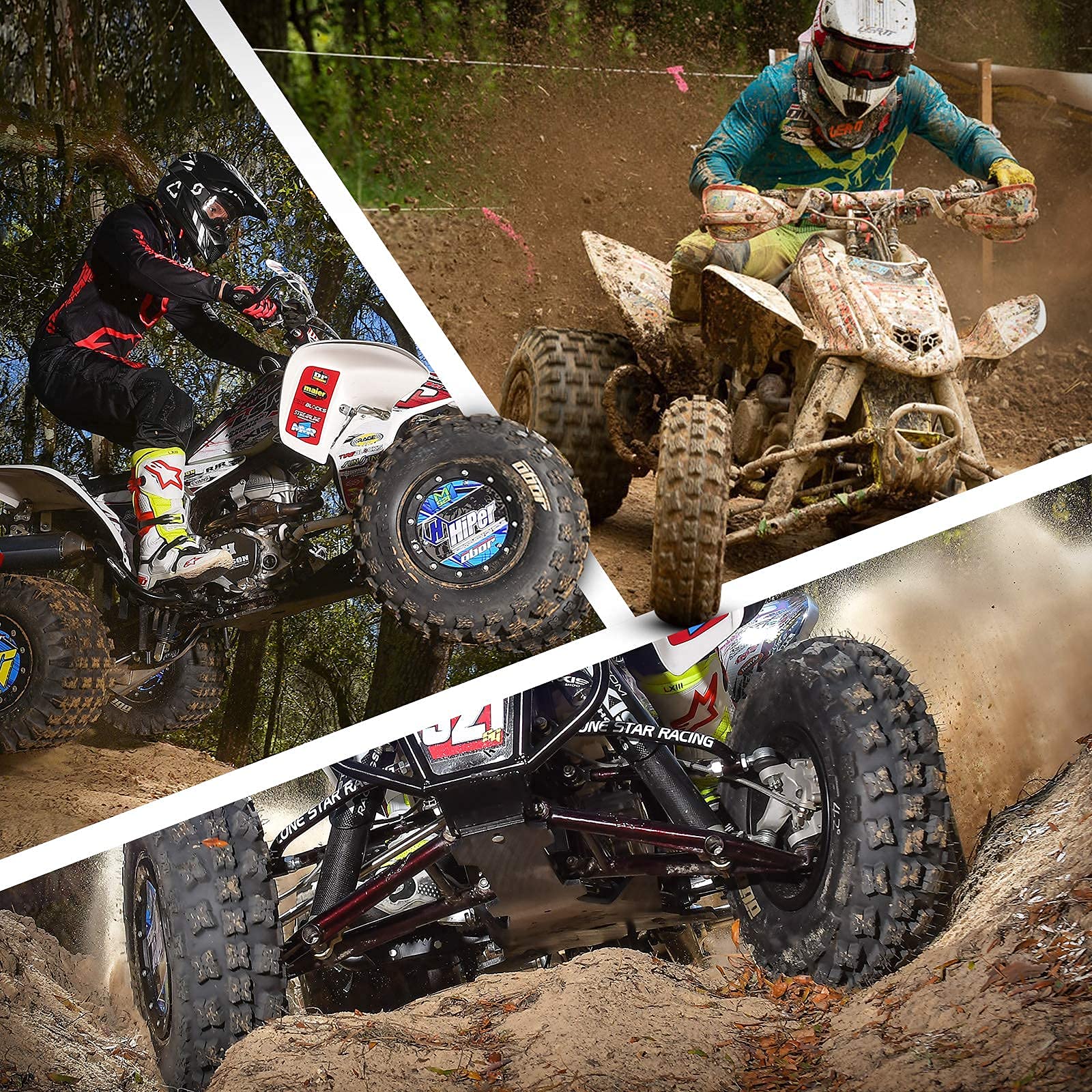 Advent ATV Tires 23x7-10 Front & 22x11-9 Rear - 6 Ply GNCC Champion All Terrain Race Tires (4 Pack) for ATV, UTV & Off-Road Vehicles - Perfect for Mud, Sand, Trails & Racing