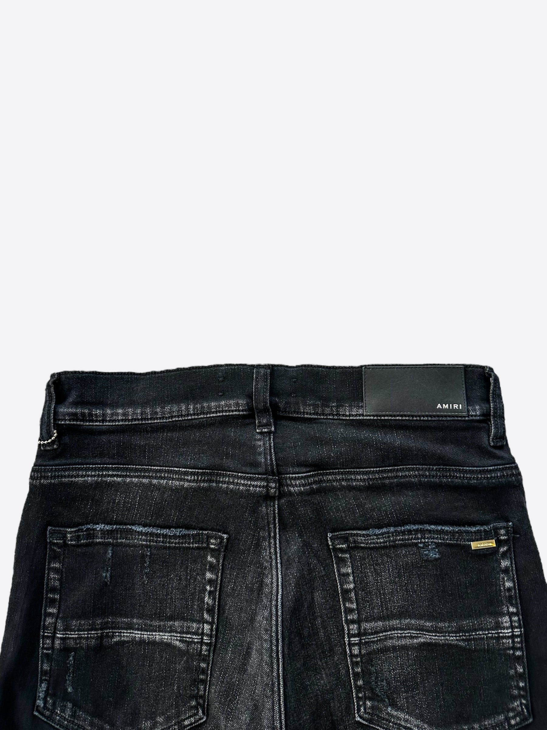 Amiri Aged Black & White Bandana Patch MX1 Jeans - Premium Distressed Denim for Men | Perfect for Streetwear & Casual Outfits