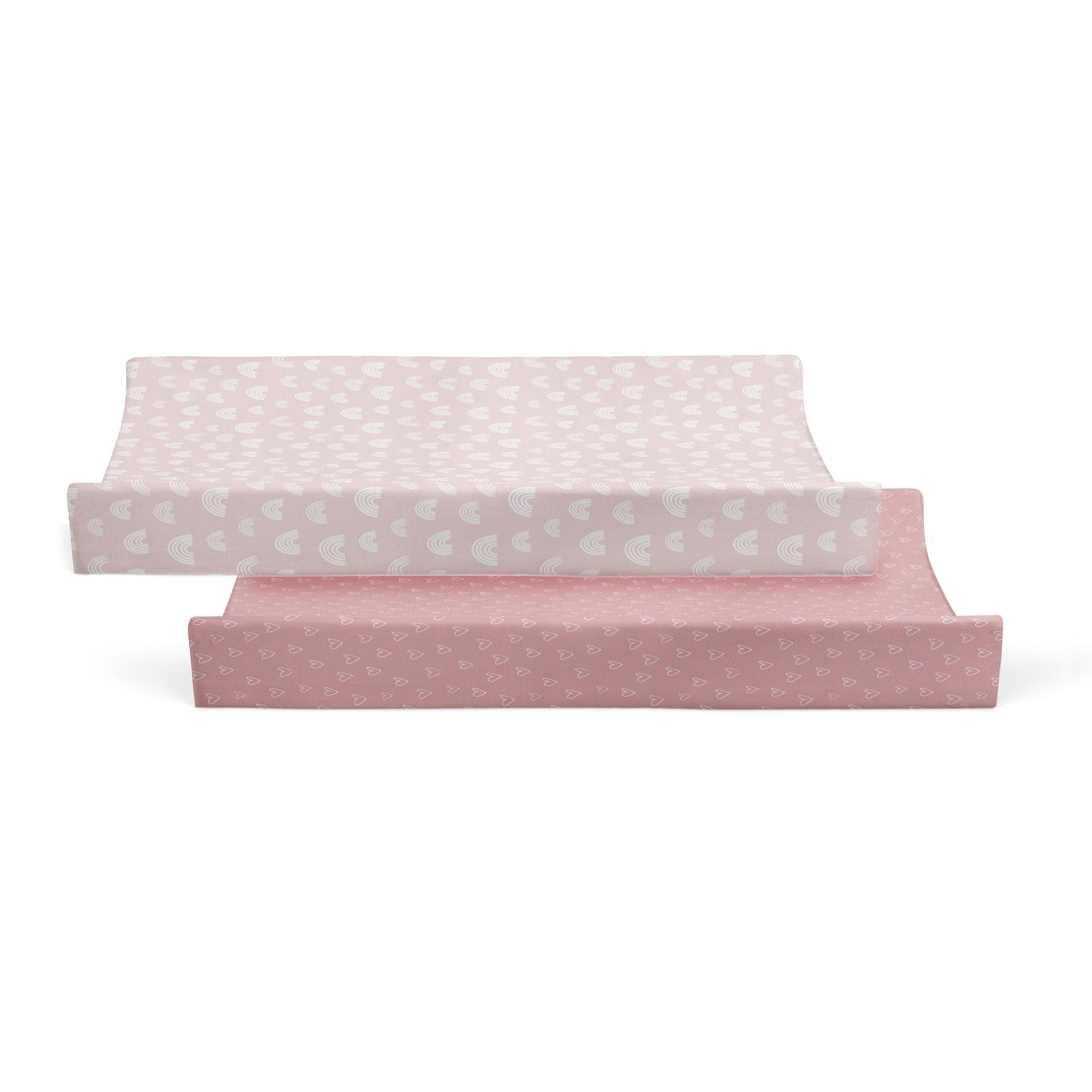 Nordic 2-Pack Waterproof Changing Pad Covers - Dusty Berry & Rose | Soft Baby Changing Table Protector for Nursery, Diaper Station & Travel