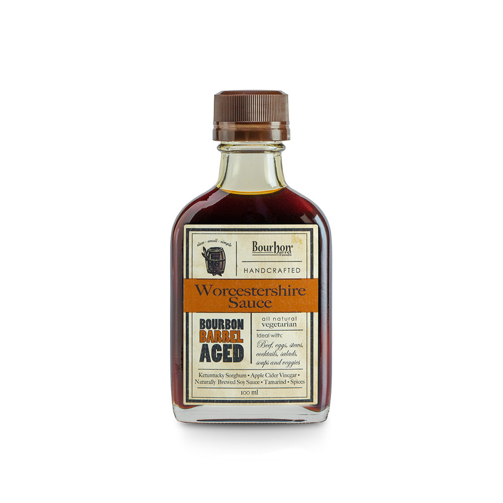 Premium Bourbon Worcestershire Sauce - Aged Whiskey Infused Steak Sauce for Grilling, Marinating & Cocktails - Gourmet BBQ, Meat Tenderizer & Bloody Mary Mixer (12oz Bottle)