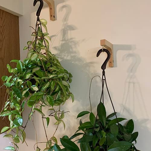 Jantens 2 Pack Wooden Hanging Plant Hooks - Indoor Plant Hangers for Flower Baskets, Pots, Wind Chimes & Lanterns - Perfect for Home Decor, Balcony & Garden Planters