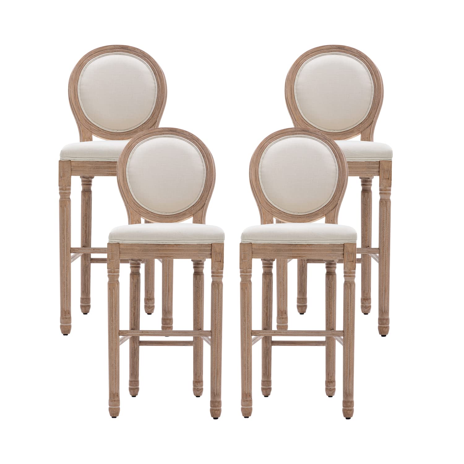Nrizc Set of 4 Farmhouse Bar Stools - 30