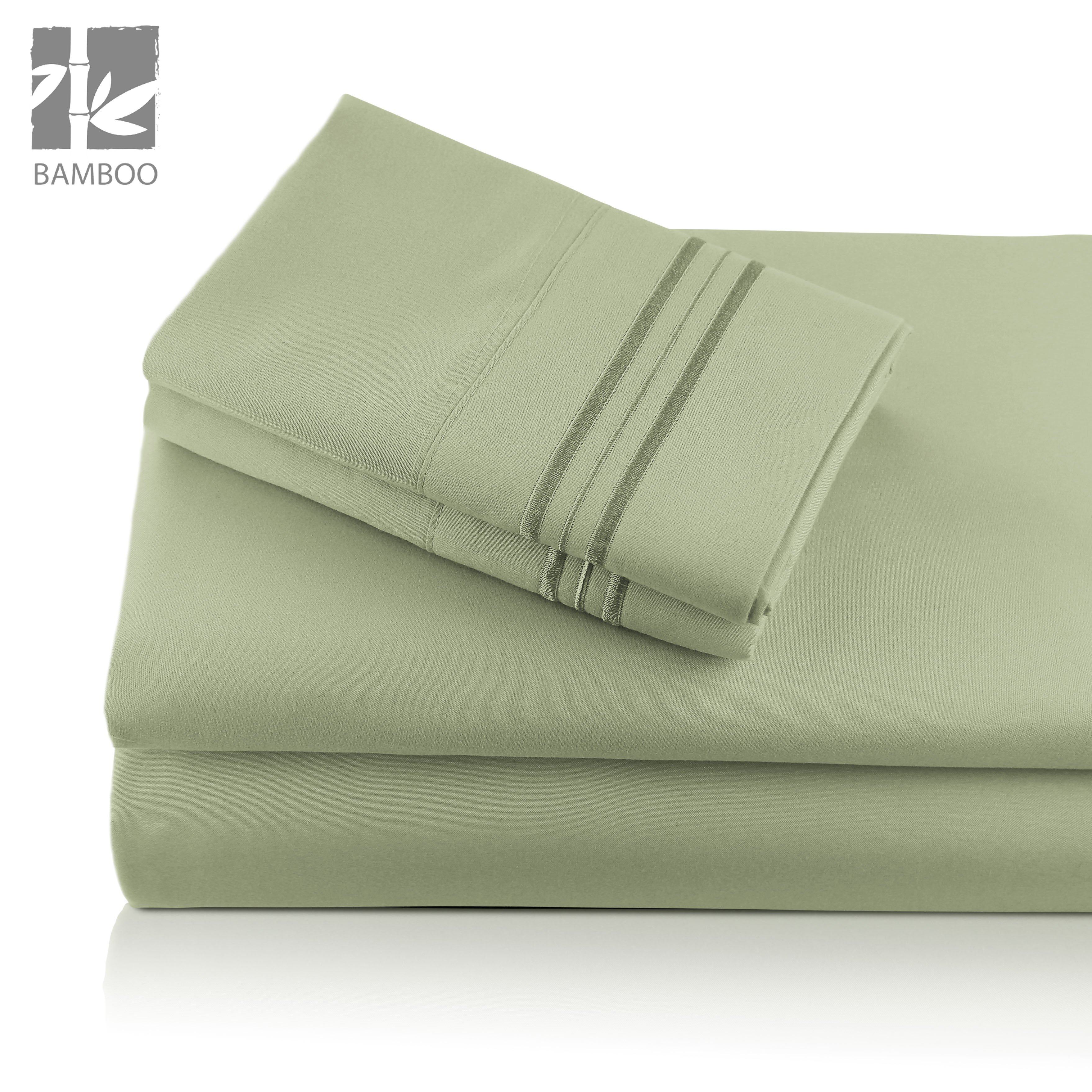Premium 100% Bamboo Sheets Set - Soft & Breathable Luxury Bedding for Hot Sleepers - Queen Size, 4-Piece Set - Perfect for Summer Nights & Eco-Friendly Home Decor