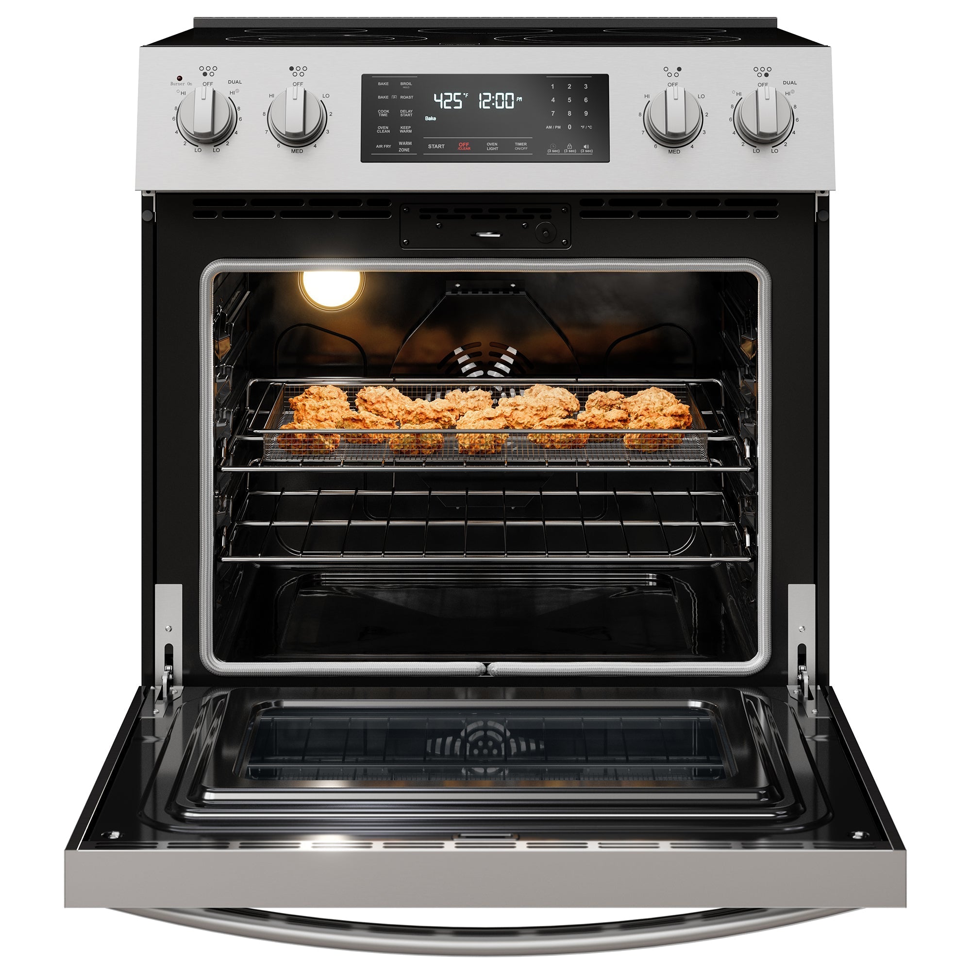 Kenmore 4.8 cu. ft. Front Control Electric Range with Air Fryer - Perfect for Baking, Roasting & Air Frying in Modern Kitchens