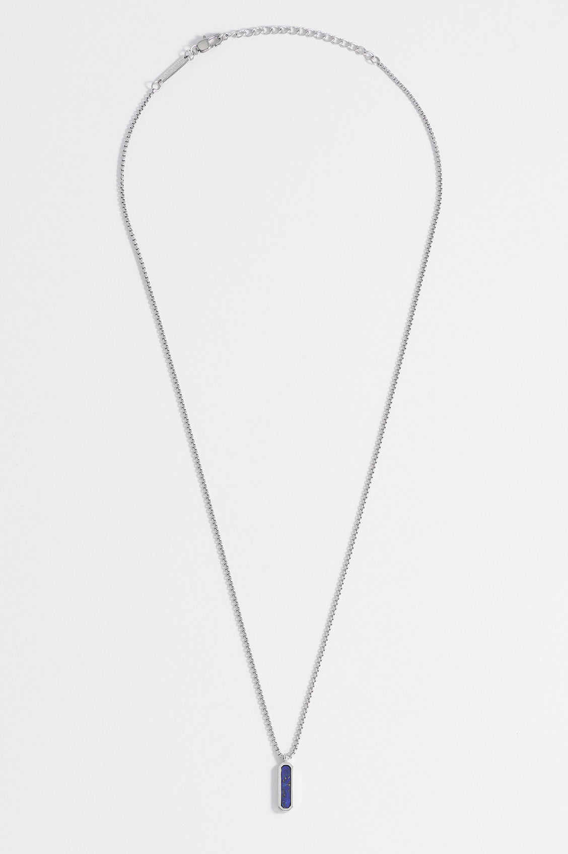 Men's Sterling Silver Gemstone Tag Pendant Necklace - Durable 925 Silver Jewelry for Everyday Wear & Gifts | Perfect for Casual Outfits, Date Nights & Special Occasions