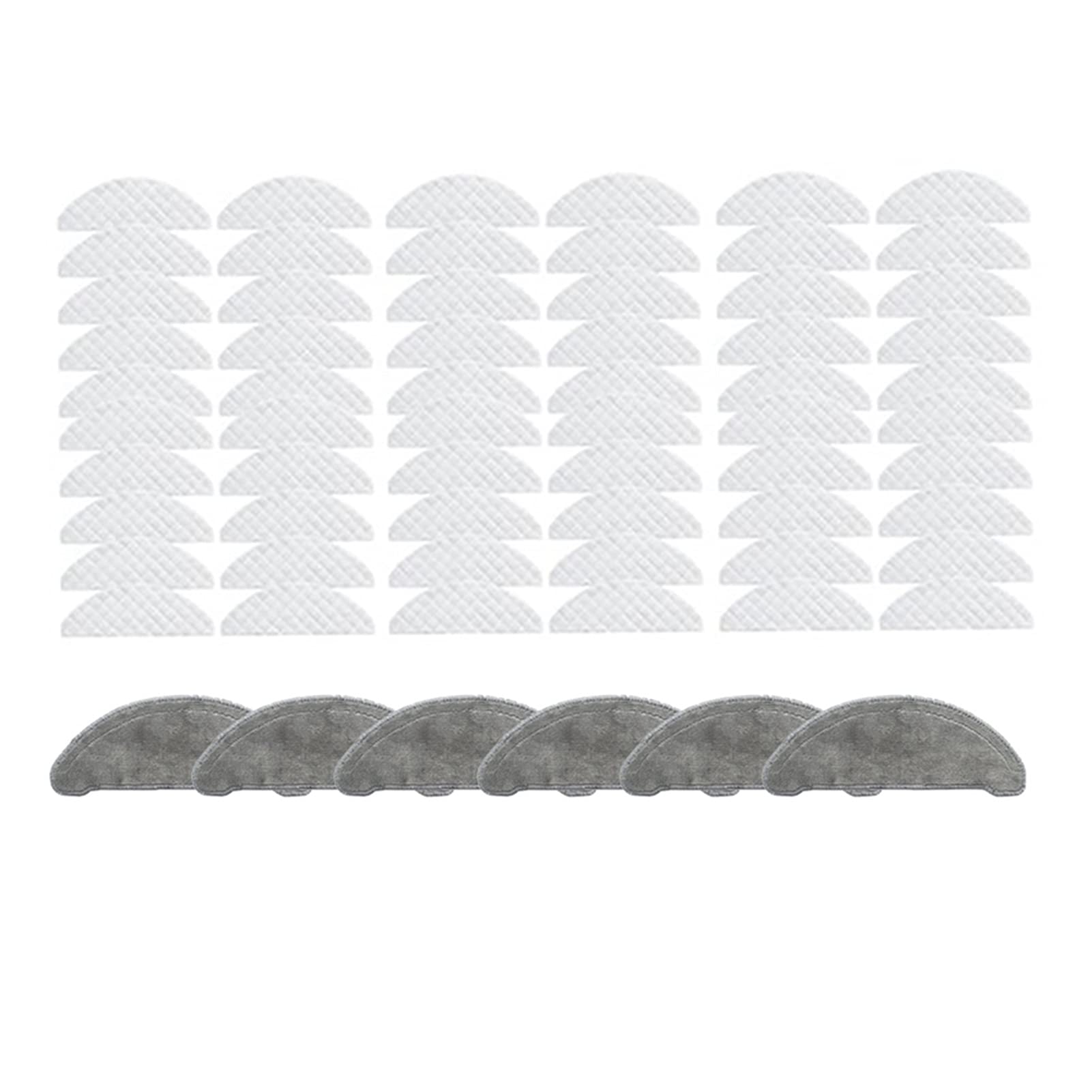 66 Pcs Disposable Mop Pads for Roidmi EVE Plus Robot Vacuum - White Grey Replacement Cloths - Compatible with Robotic Vacuum Cleaners - Home & Kitchen Cleaning Accessories - Ideal for Hardwood Floors, Tile & Pet Hair Removal