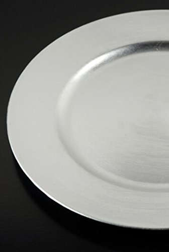 Dexon Power 12-13 Inch Round Silver Charger Plates - Elegant Dinnerware for Weddings, Parties & Formal Dining - Premium Decorative Place Settings