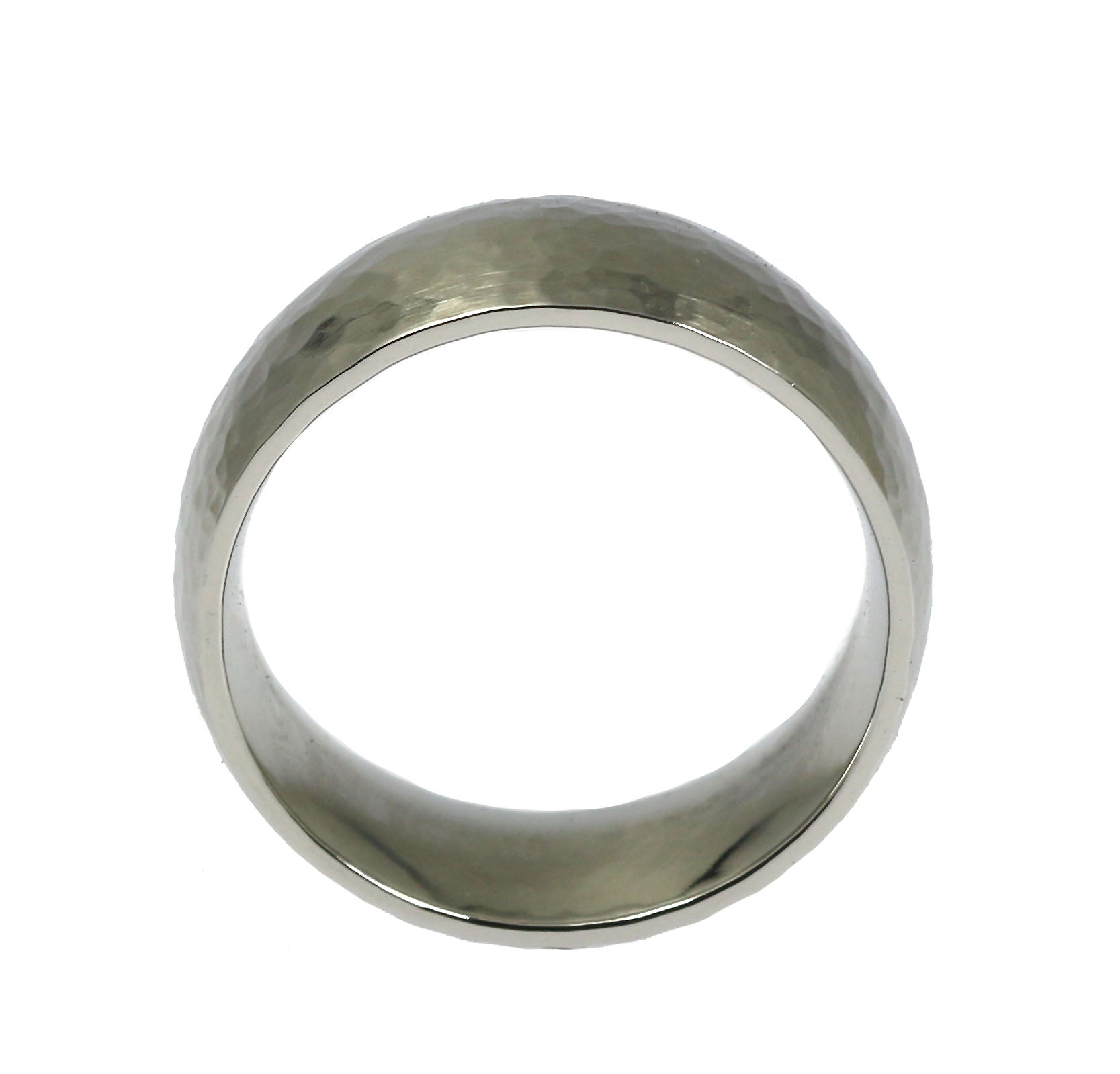 8mm Hammered Comfort Fit Stainless Steel Men's Wedding Band Ring - Durable & Hypoallergenic Jewelry for Grooms, Anniversary Gifts & Everyday Wear