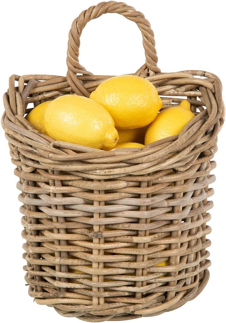KOUBOO Kobo Wall Basket - Small Gray-Brown Woven Storage Organizer for Bathroom, Kitchen, Office & Home Decor