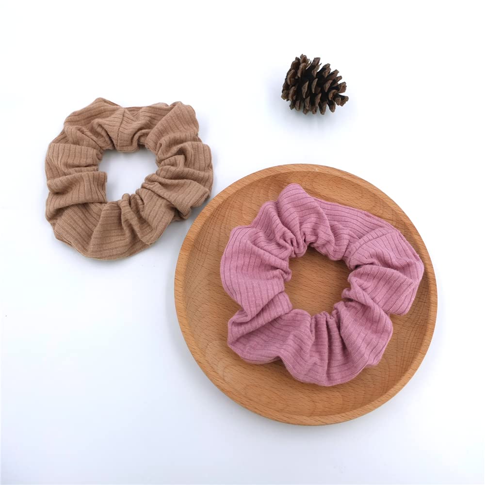 Mommy and Me Headband Set - Matching Turban Headbands for Women & Toddler Girls - Soft Scrunchies Hair Bows in Mauve & Latte - Perfect for Family Photos, Baby Showers & Mother-Daughter Outfits
