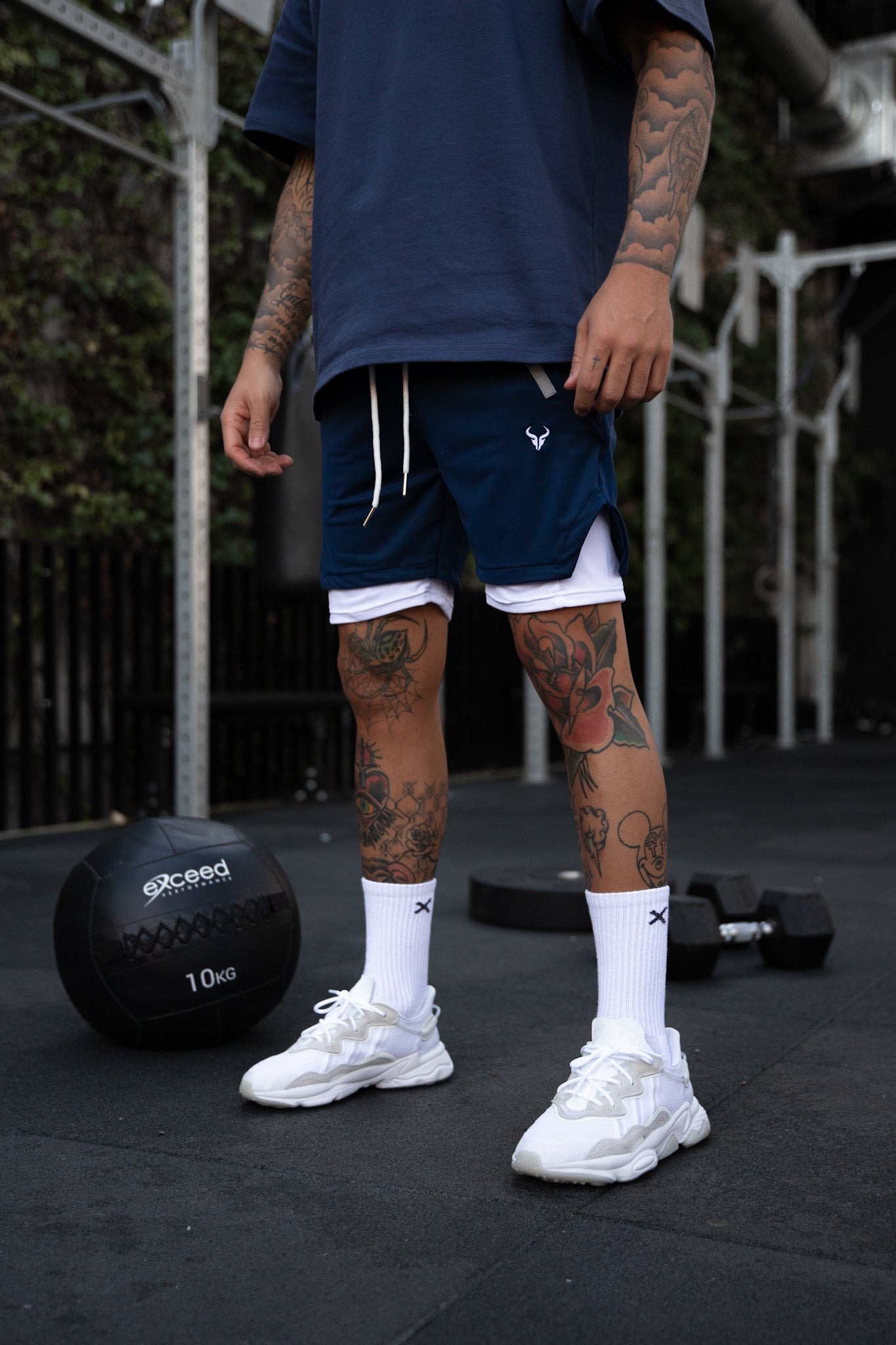 Cerus Navy Proctor 2-in-1 Running Shorts with Built-in Liner - Men's Athletic Workout Gym & Training Shorts for Running, Basketball & Outdoor Sports