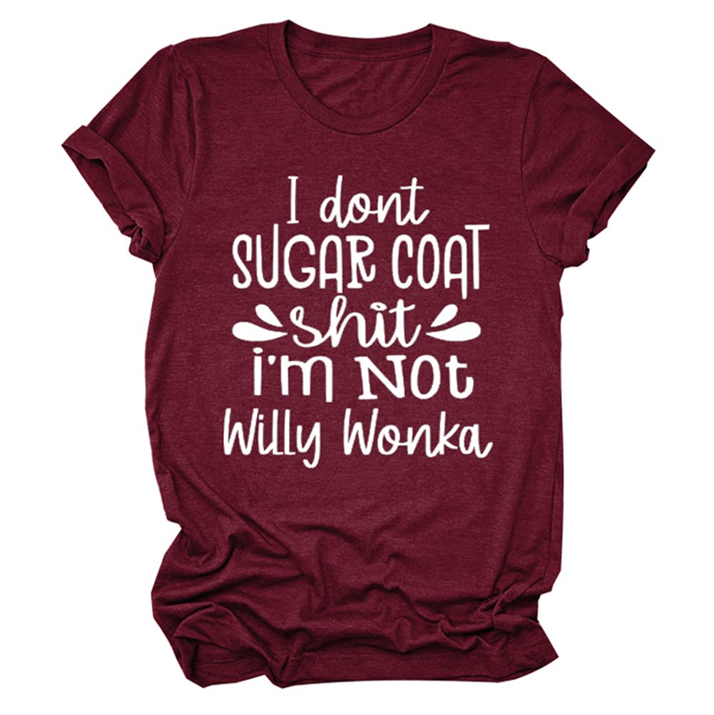Funny Graphic T-Shirts for Women - 'I Don't Sugar Coat Shit' Casual Short Sleeve Tee - Perfect for Summer Outfits, Girls Night Out & Everyday Wear