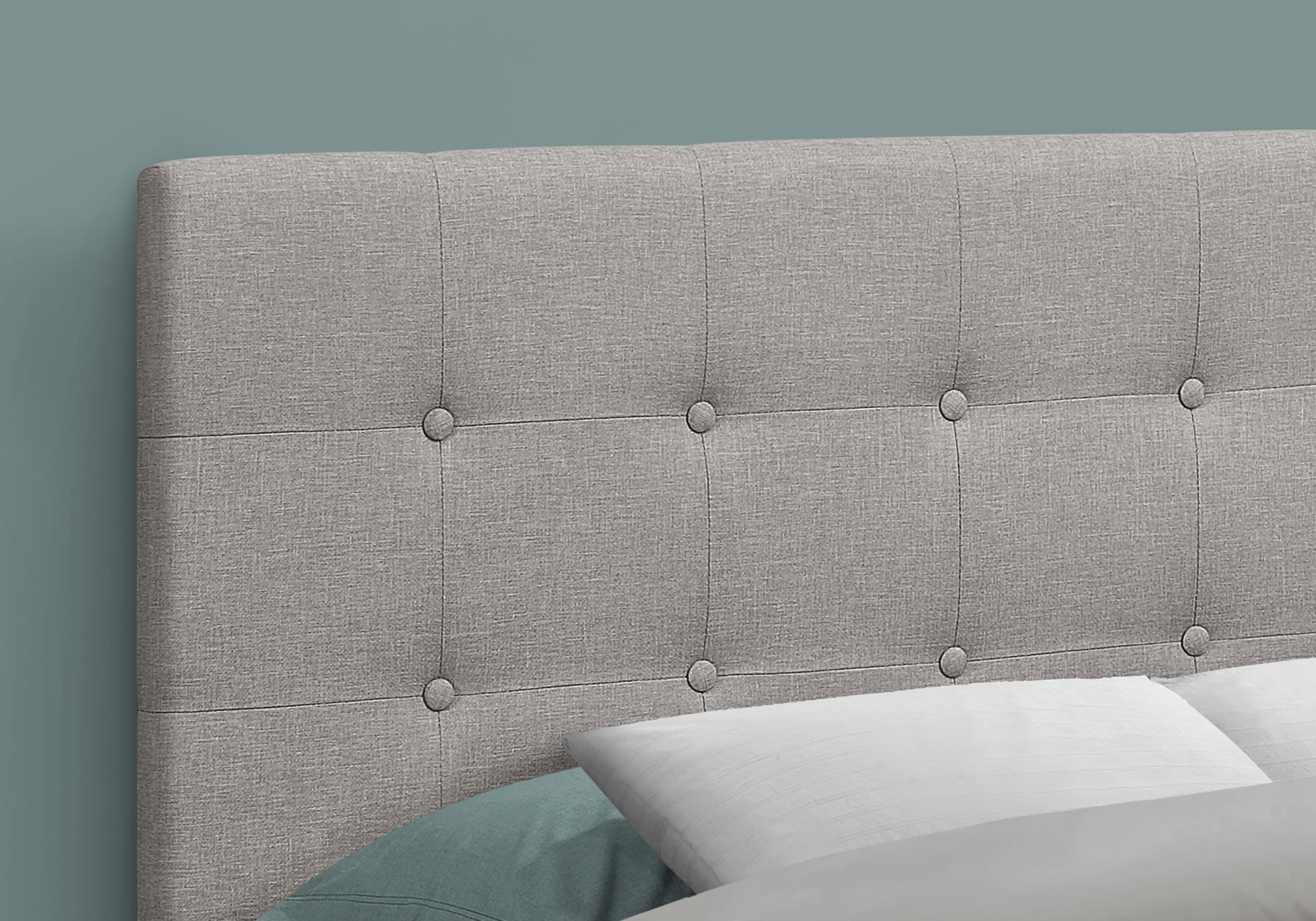 Full Size Grey Linen Headboard - Modern Upholstered Bed Frame Headboard for Bedroom Decor | Perfect for Master Bedroom, Guest Room & Apartment