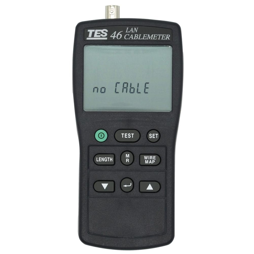 Professional TES 46 CAT-5 Ethernet Cable Tester - Network Cable Continuity Checker for RJ45, RJ11, Coaxial Cables - Ideal for IT Technicians, Network Installations & Home Office Setup