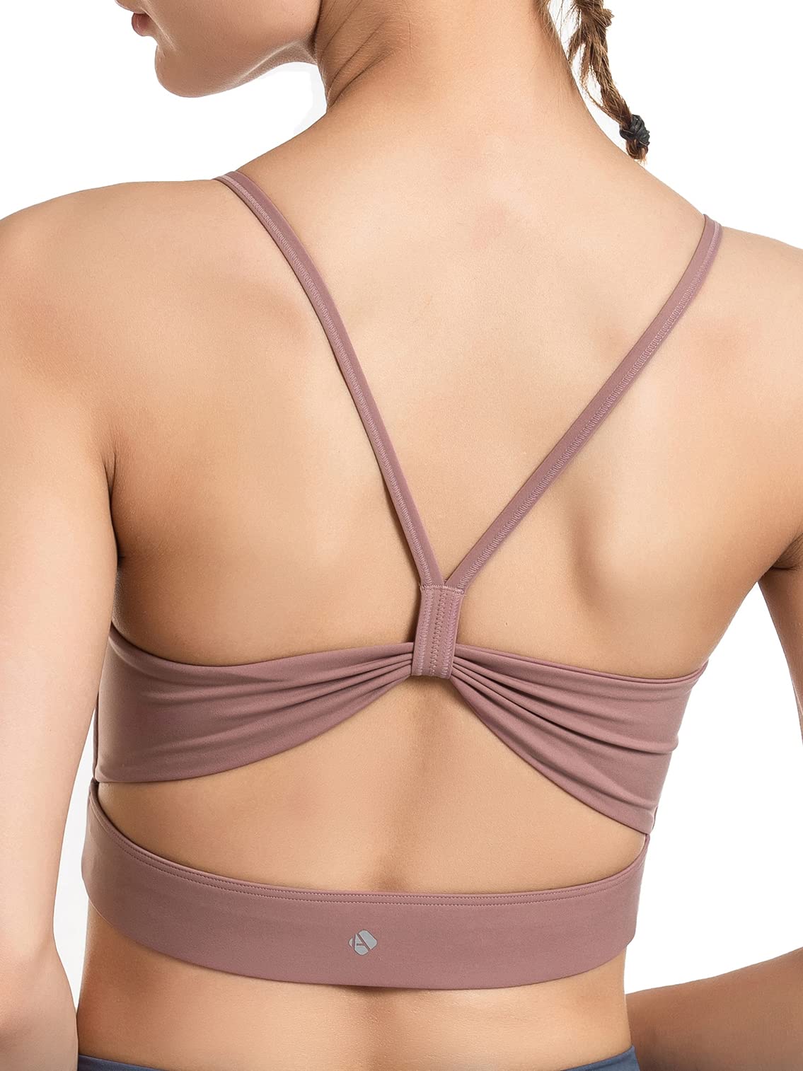 Artdear Strappy Sports Bras for Women - Medium Support Yoga Running Workout with Removable Cups for Gym & Activewear
