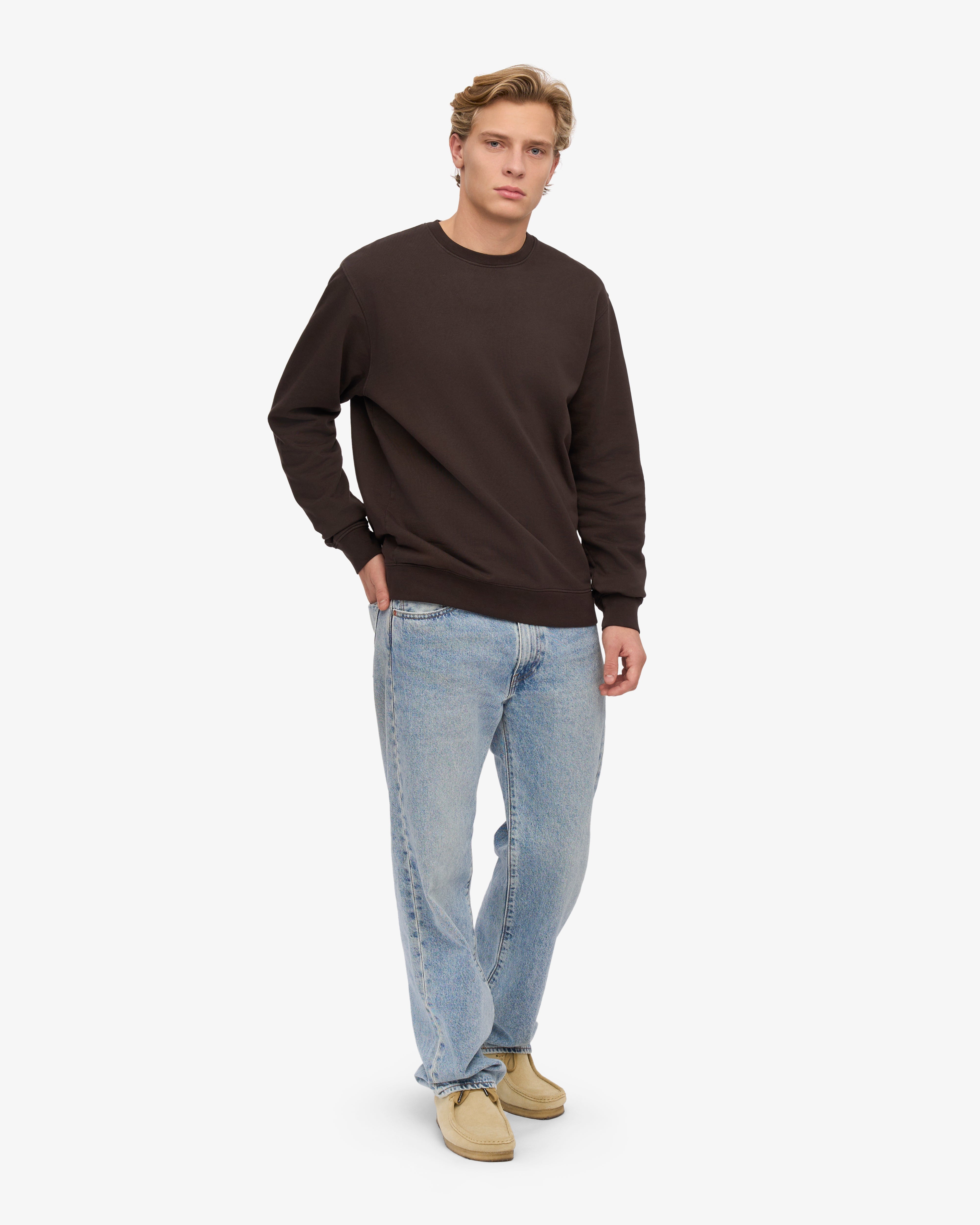 Organic Classic Crew Neck T-Shirt for Men - Coffee Brown - Comfortable Casual Wear for Everyday & Outings