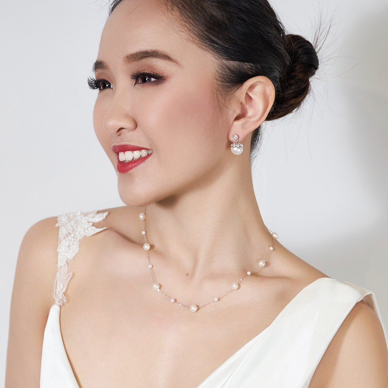 18K Solid Gold Freshwater Pearl Necklace for Women - Elegant Bridal Jewelry Gift, Wedding, Anniversary & Special Occasions