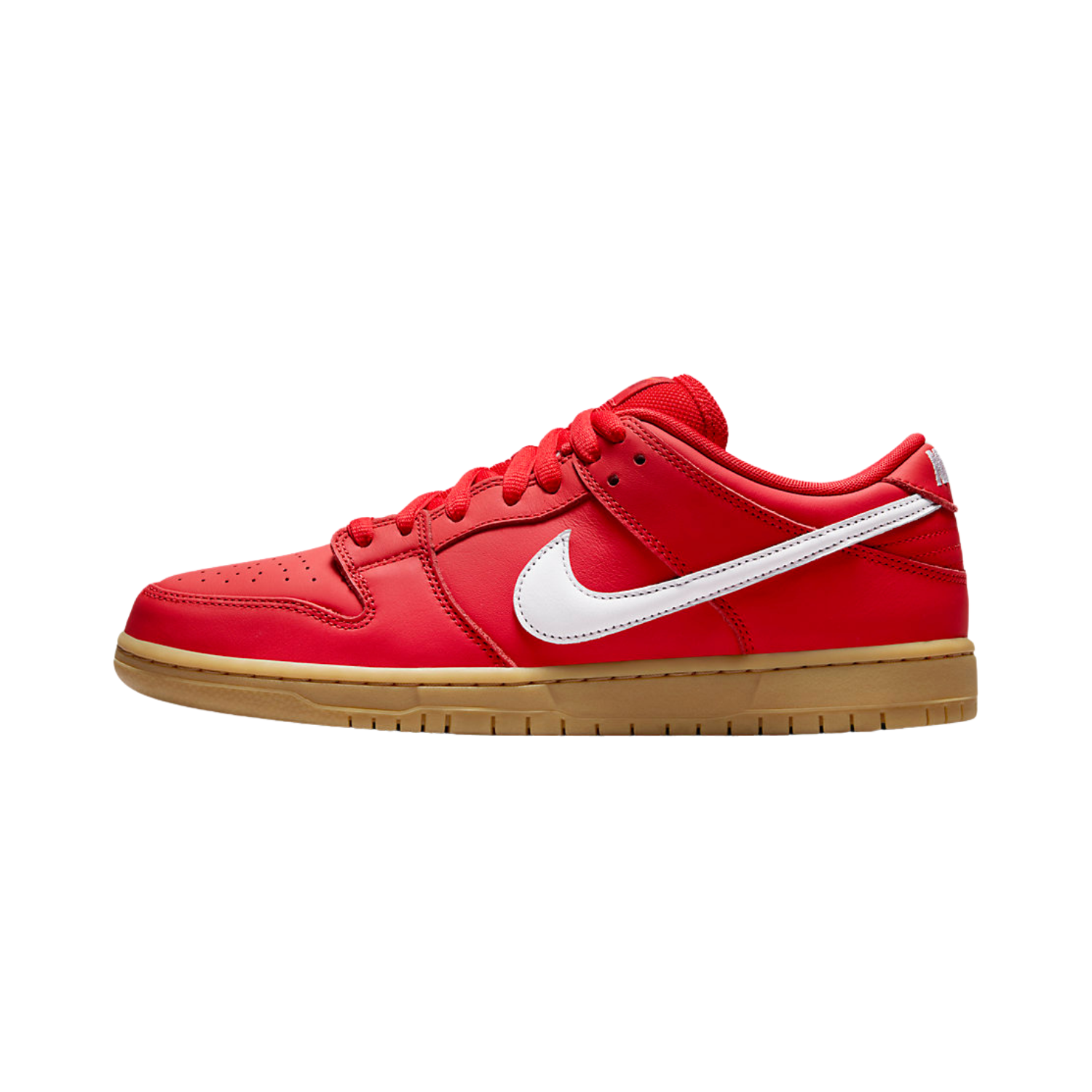 Nike SB Dunk Low Sneakers - University Red, White & Gum Light Brown - Men's Skateboarding Shoes for Gym & Street Wear