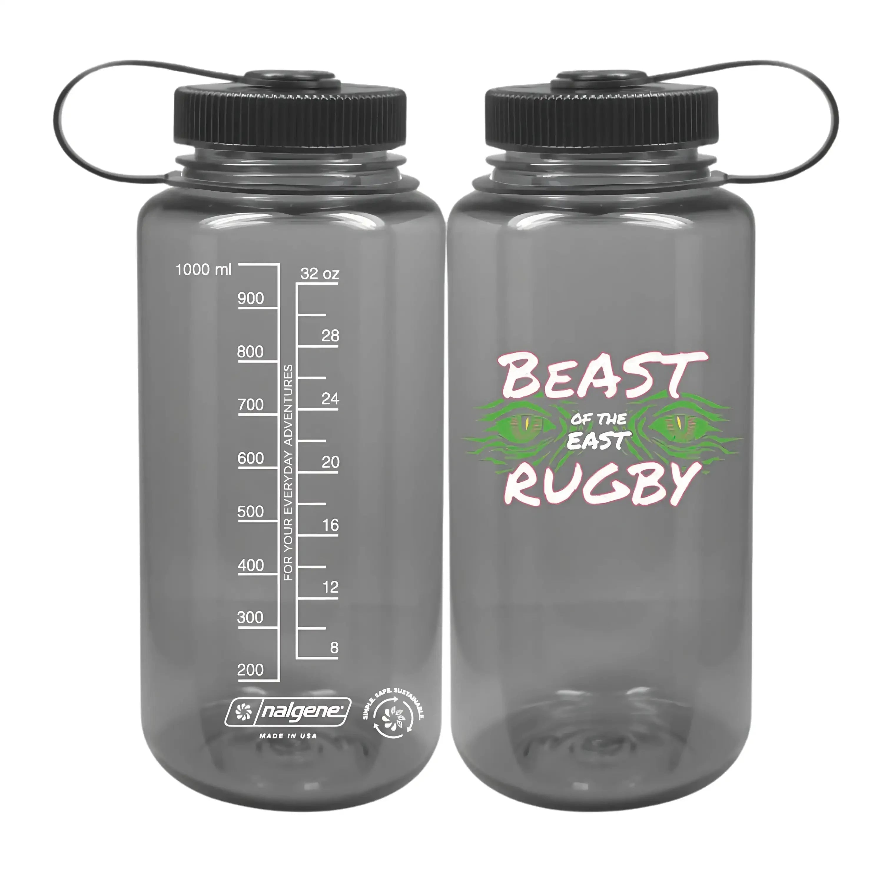Beast Rugby Nalgene Water Bottle - 32oz BPA-Free Sports Water Bottle for Rugby Players, Athletes & Outdoor Enthusiasts - Perfect for Training, Games & Hiking Adventures