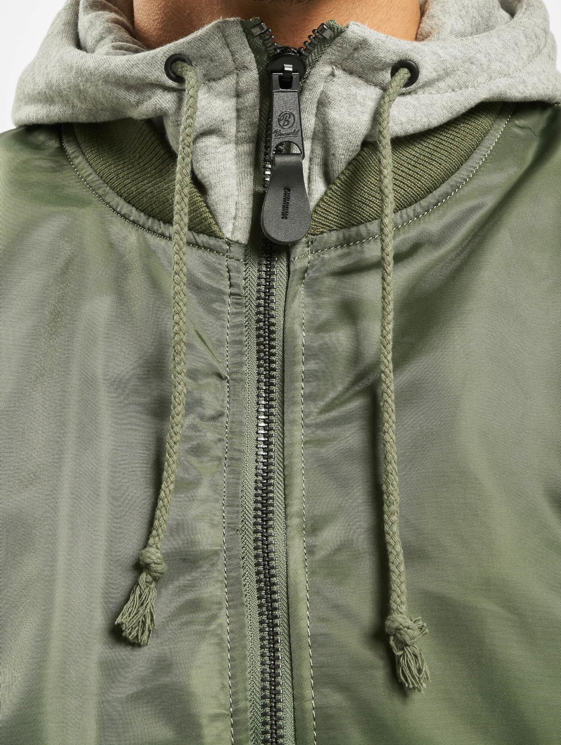 Men's MA1 Sweat Hooded Jacket - Olive & Gray Bomber Jacket for Casual Wear & Outdoor Activities | Lightweight Fleece Lined Hoodie for Fall & Winter Fashion
