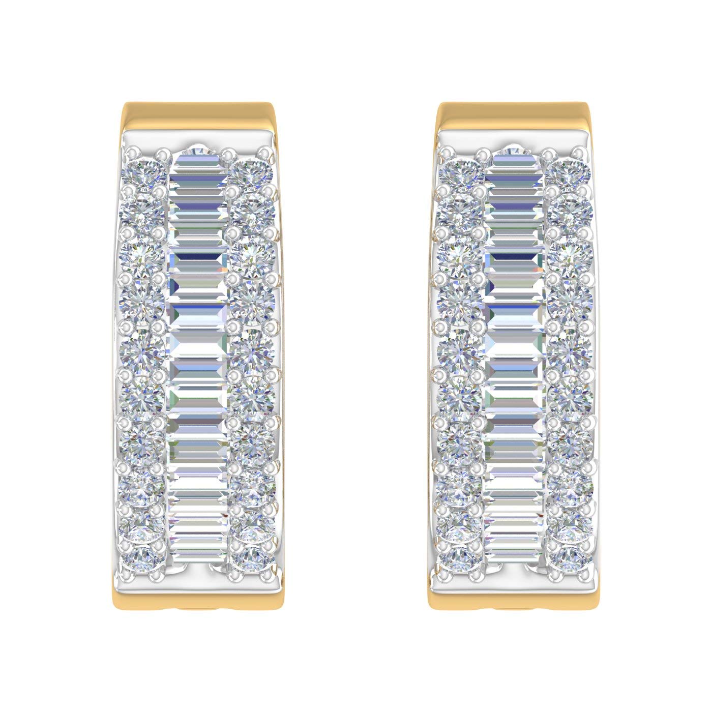 1/2 Carat Diamond Hoop & Huggie Earrings in 10K Gold or 950 Platinum - Elegant Everyday Jewelry for Women, Perfect for Gifts, Parties & Special Occasions