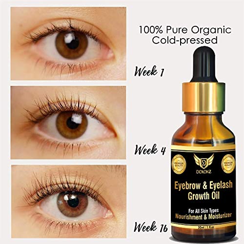 DOXONZ Eyebrow & Eyelash Growth Serum with Castor Oil, Onion Oil & Vitamin E - 30ml Hair Growth Treatment for Thicker, Fuller Brows & Lashes - Perfect for Nighttime Care & Natural Beauty Routine