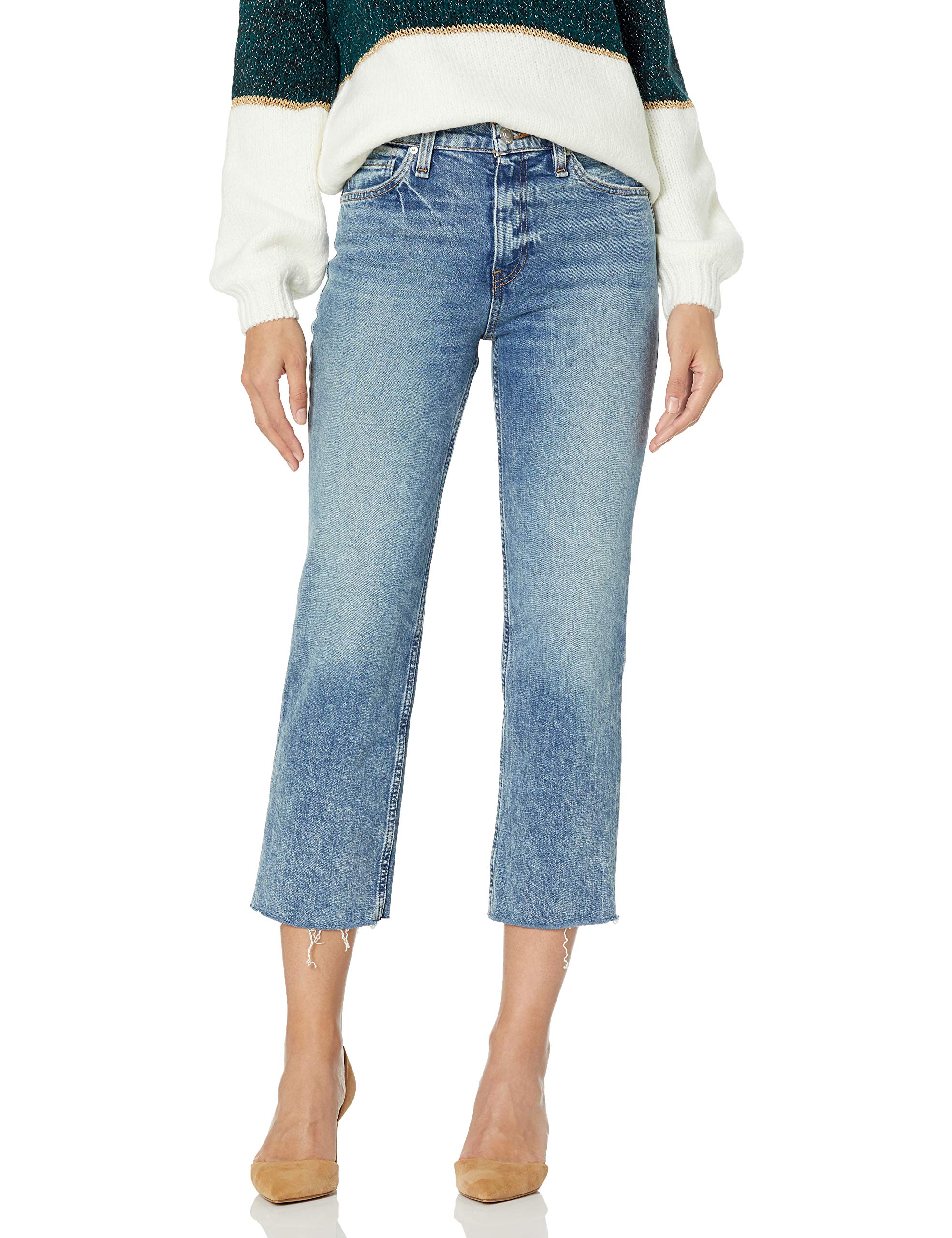 HUDSON Women's Remi High Rise Cropped Straight Leg Jeans - Stylish & Comfortable Denim for Casual Wear, Work & Everyday Outfits