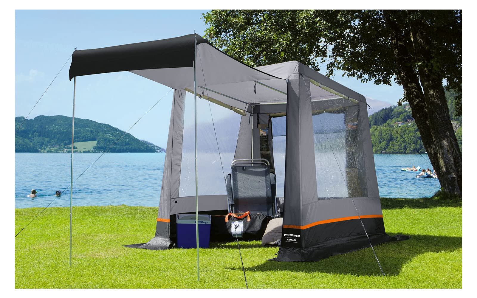 BERGER Granary Tool Tent & Kitchen Tent - Small Universal Pop Up Shelter for Camping, Festival, Outdoor Shower - Waterproof & Weatherproof 200x180cm with Standing Height - Perfect for Backyard, Beach & Picnic Use
