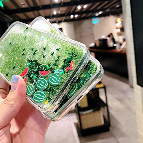 Sparkling Liquid Glitter Case for iPhone 11 Pro Max - Quicksand Watermelon Star Design, Bling Shiny Crystal Moving Protective Cover | Cute Clear Bumper Phone Case for Women Girls | Perfect for Parties, Daily Use & Gift Giving