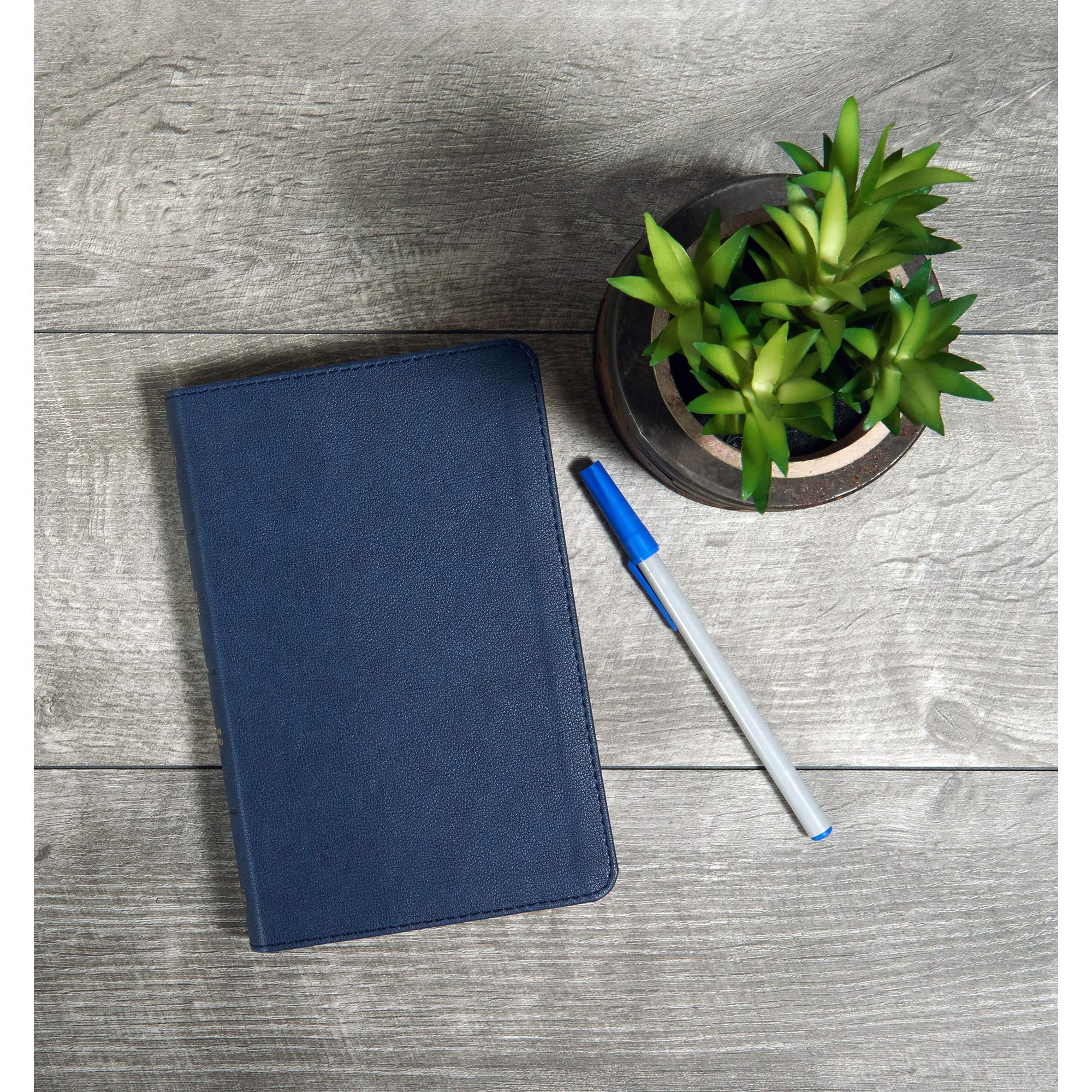 CSB Personal Size Bible - Navy LeatherTouch Cover, Red Letter Edition with Presentation Page & Full-Color Maps | Easy-to-Read Serif Font for Daily Devotion, Church Services & Bible Study