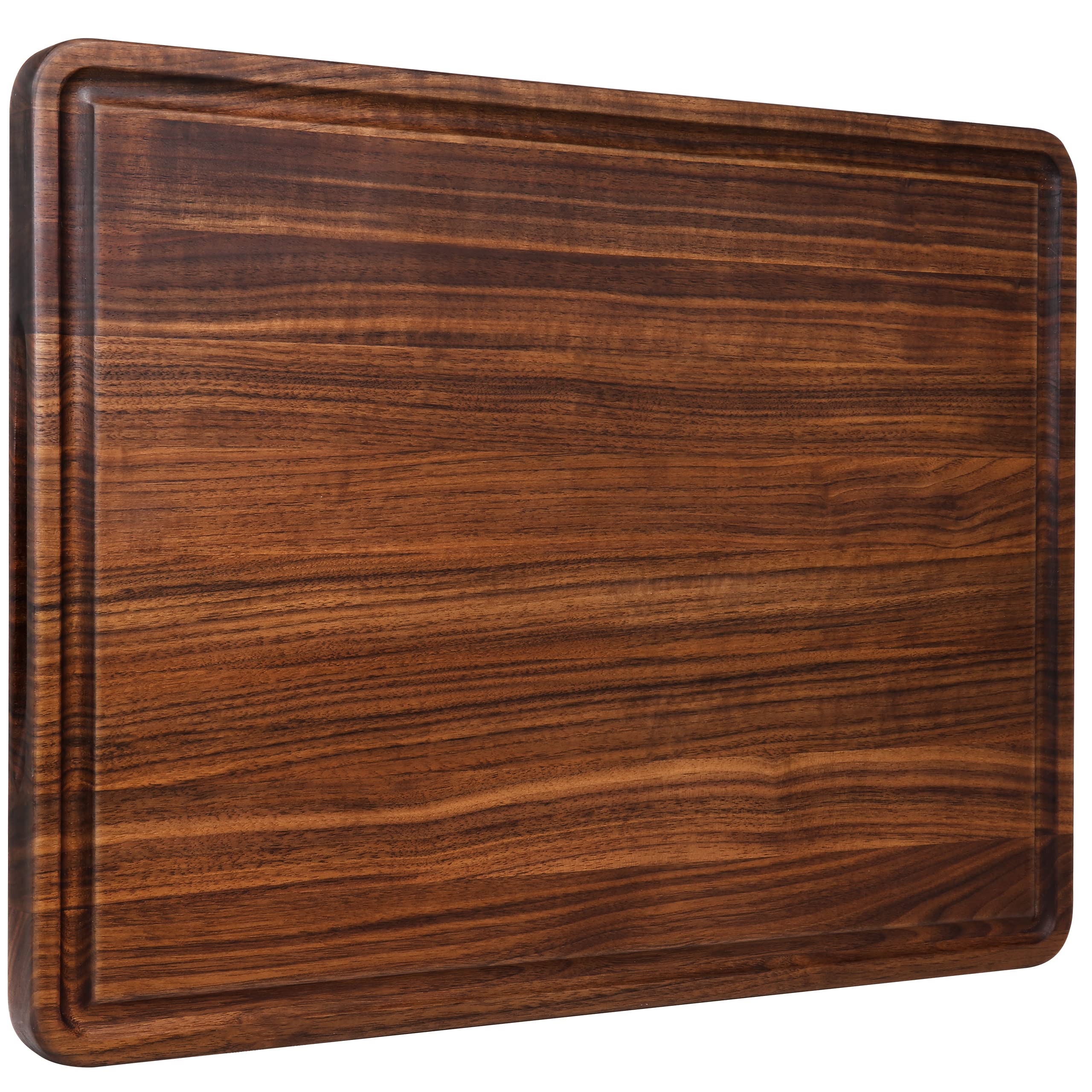 AZRHOM XL Large Walnut Wood Cutting Board 20x15 Inch - Thick Reversible Butcher Block with Juice Groove & Non-Slip Mats, Gift Box Included - Perfect for Kitchen Prep, Meat Cutting, Charcuterie Boards & Holiday Gifting