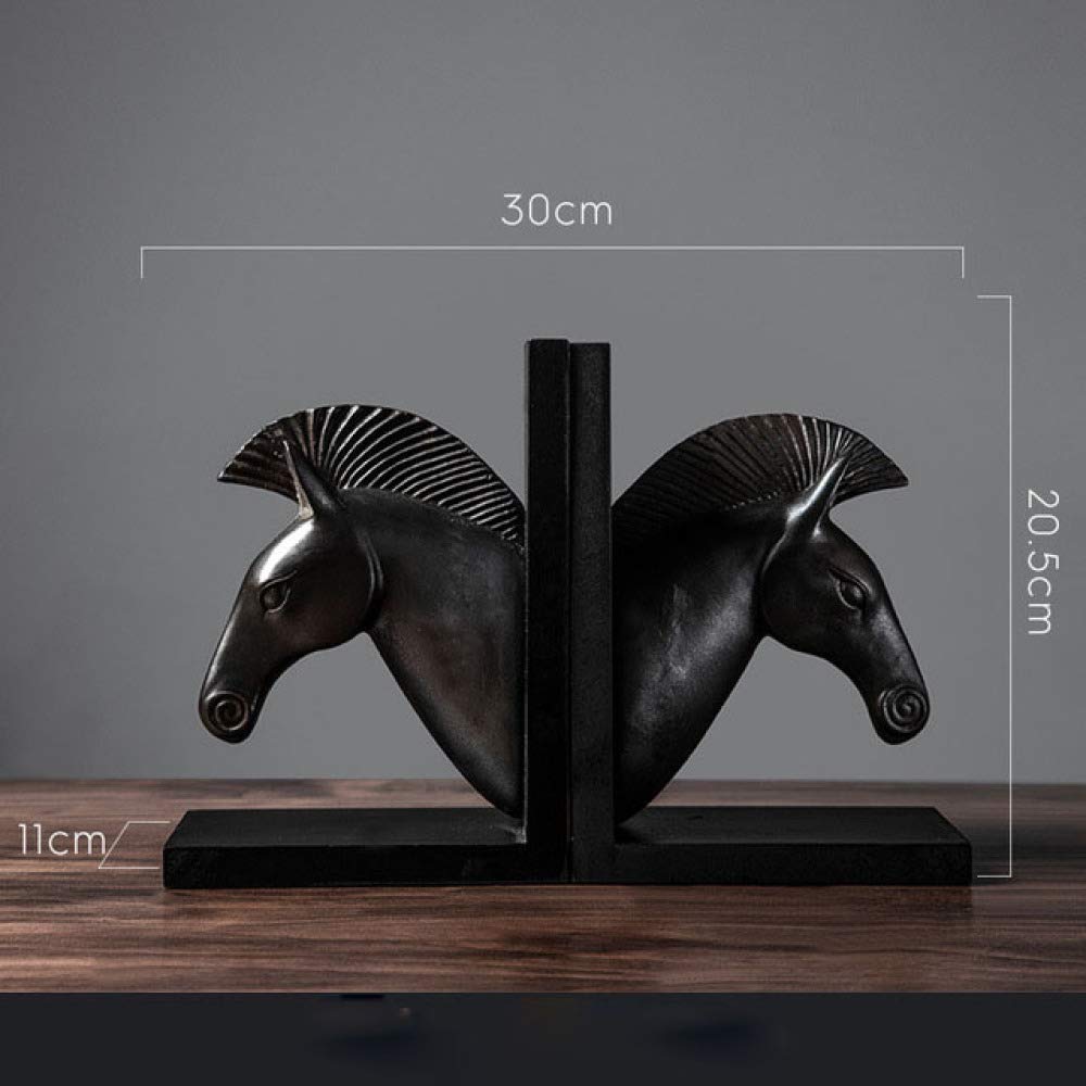 LILOVE Horse Head Bookends - Creative Resin Home Decor for Bedroom, Study & Office - Unique European Style Gifts for Book Lovers & Home Furnishings Enthusiasts - Perfect for Bookshelf Organization & Stylish Interior Design