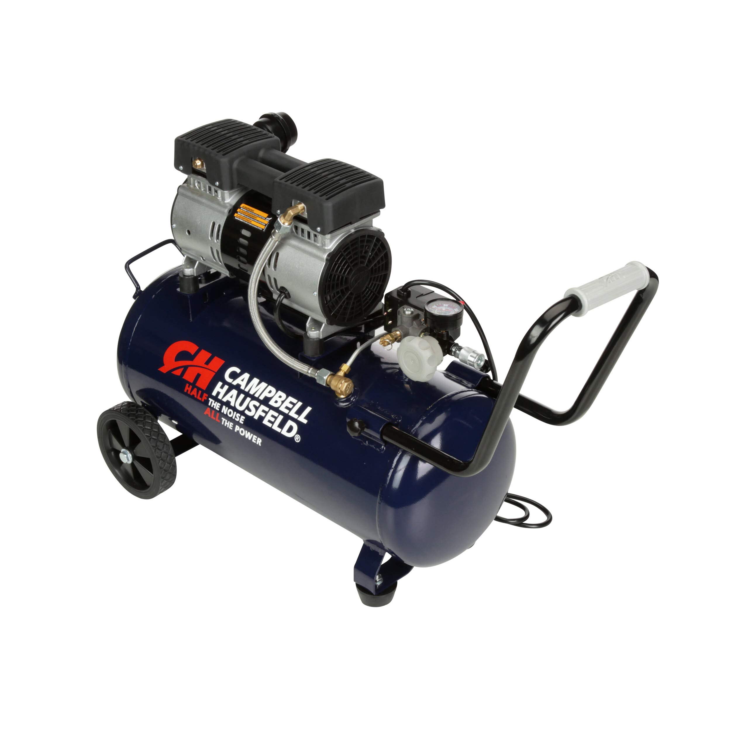 **Campbell Hausfeld 8 Gallon Air Compressor – 65dB Ultra Quiet, 120V, 125 Max PSI, Oil-Free & Maintenance-Free – Perfect for Home DIY, Garage, and Professional Use**    *(Use Cases: Inflating tires, powering air tools, spray painting, and home workshop projects.)*