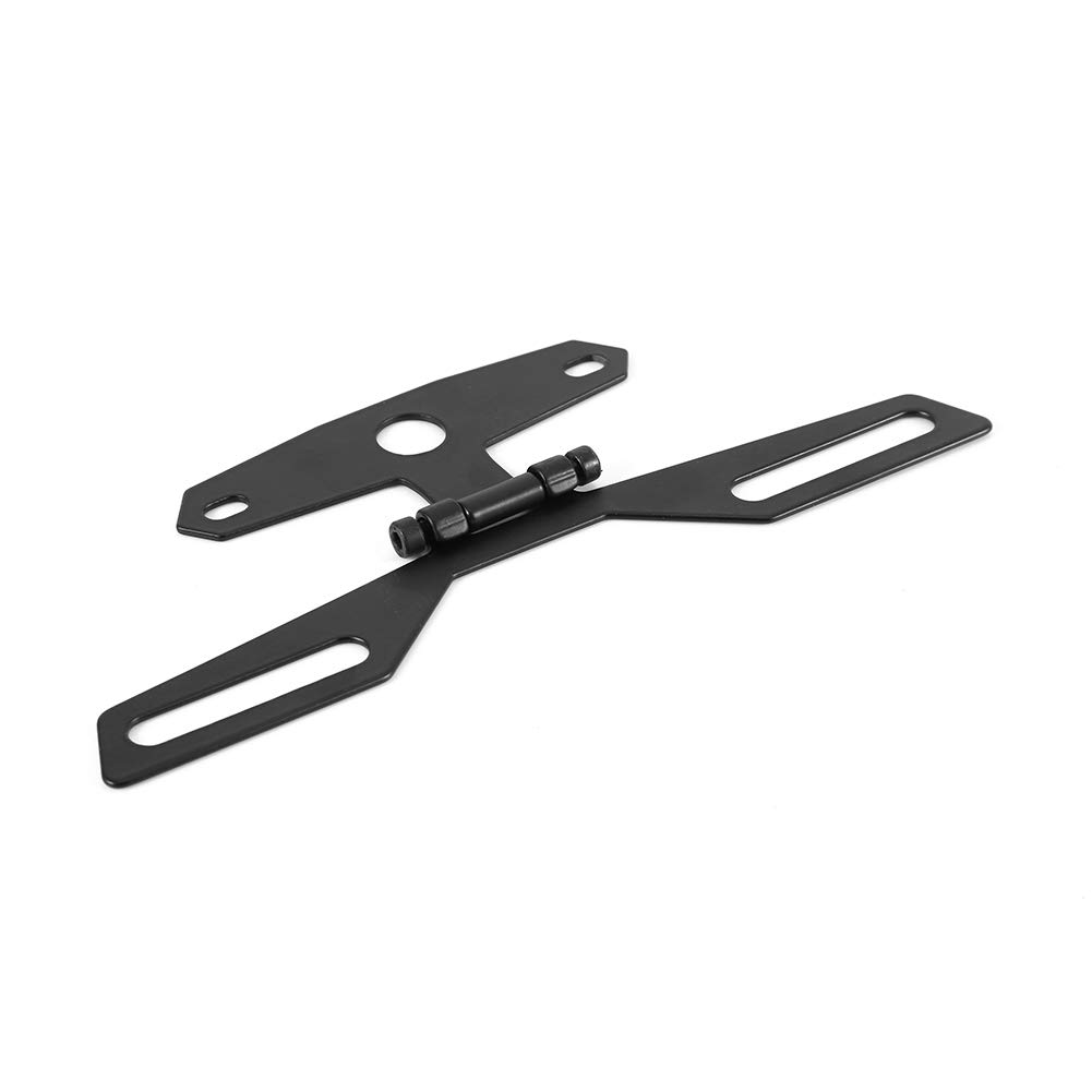 Adjustable Aluminum Alloy Motorcycle License Plate Holder - Folding Tail Light Bracket for ATV, Dirt Bike & Motorcycles (Black) | Durable Rear Mount for Off-Road & Street Riding