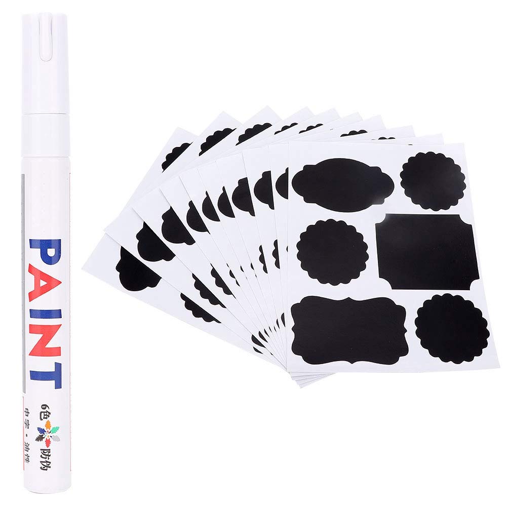 10Pcs Reusable Whiteboard Stickers with Erasable Marker - Dry Erase Labels for Spice Jars, Jam Containers & Pantry Organization - Perfect for Kitchen, Office & Classroom Use