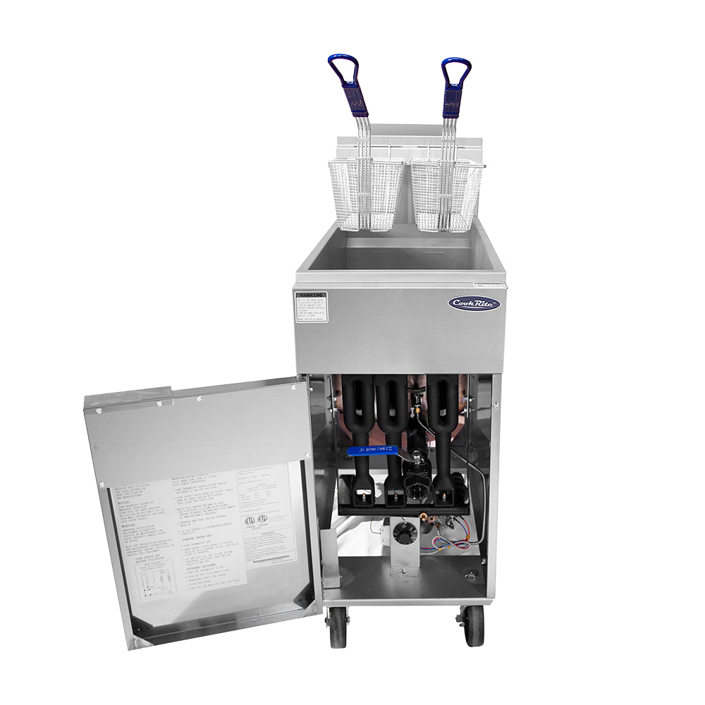 Atosa ATFS 40 40 Lb. Commercial Gas Deep Fryer - 102,000 BTU Heavy Duty Restaurant Equipment for Fast Food & Catering Businesses