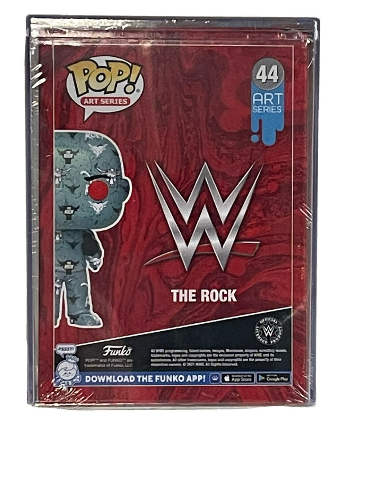 Funko Pop! WWE The Rock Art Series Exclusive Vinyl Figure with Hard Protector Case - Perfect for Collectors, WWE Fans & Home Display