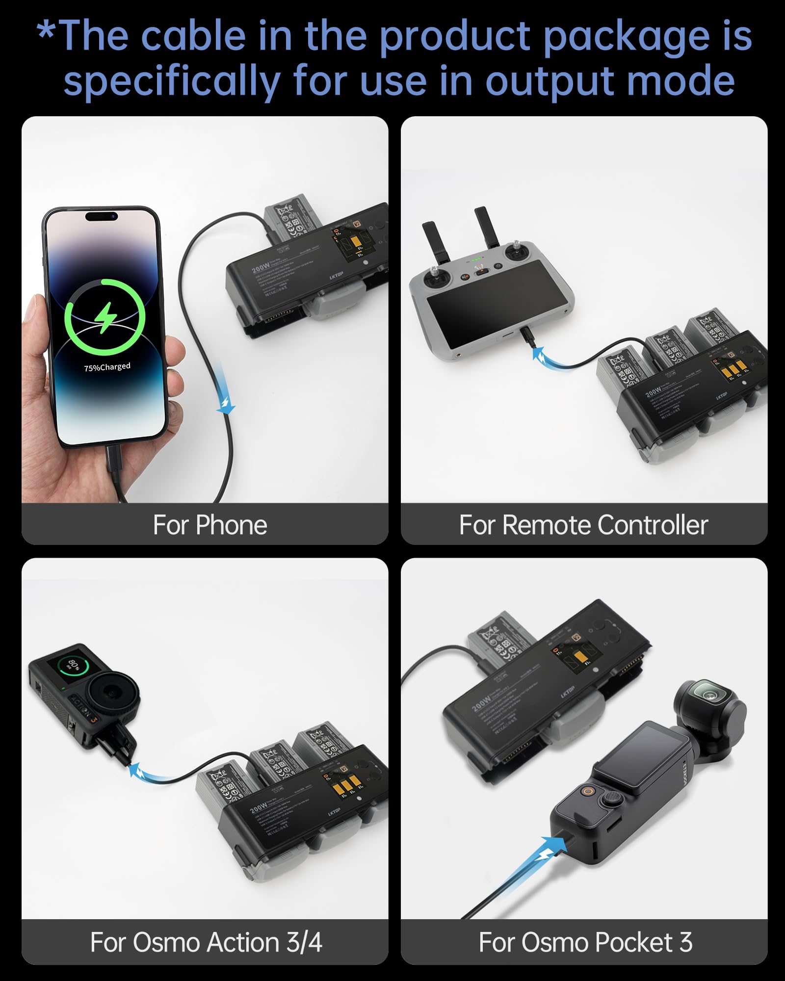 200W Fast Charging Kit for DJI Air 3/Air 3S Drone - Includes 100W USB-C Power Adapter, LED Display, Storage/Gathering Mode & Alarm - Perfect for Outdoor Drone Photography, Travel & Professional Aerial Shoots