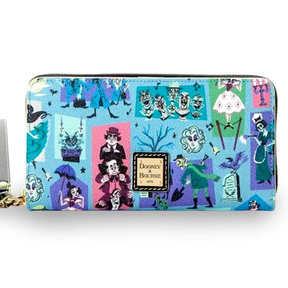 Disney Parks Dooney & Bourke Haunted Mansion Wristlet Wallet Purse for Women | Gothic Style Crossbody Bag | Perfect for Theme Park Visits, Halloween Parties & Disney Collectors