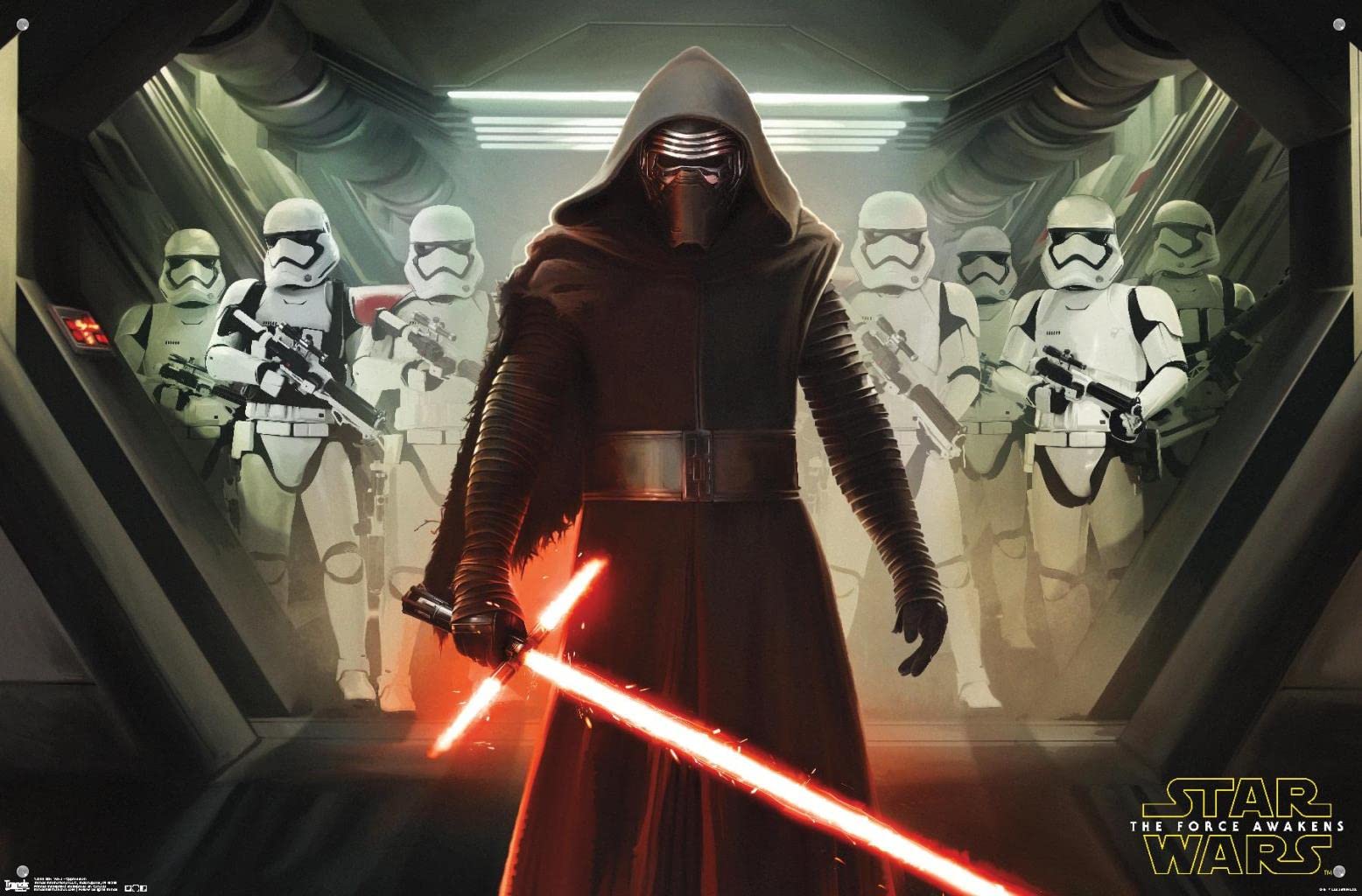 Star Wars The Force Awakens Movie Poster - 24x36 Inch Premium Quality Wall Art with Push Pins - Perfect for Bedroom, Living Room, Game Room & Office Decor