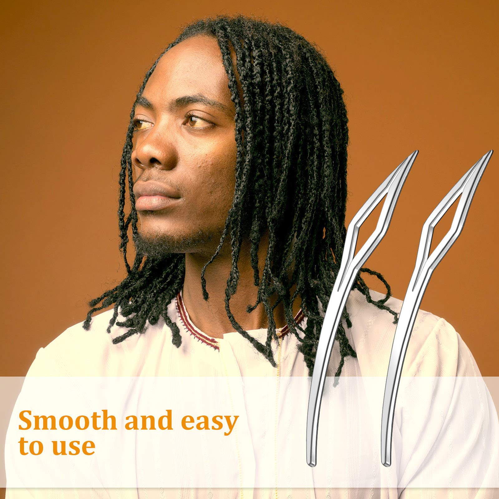Willbond 2-Piece Sisterlocks Locking Tool Set - Professional Interlocking Tool for Locs Hair Tightening & Extensions - Silver Dreadlocks Braiding Accessory for Natural Hair Care & Styling - Perfect for Salon Use & Home Hair Maintenance