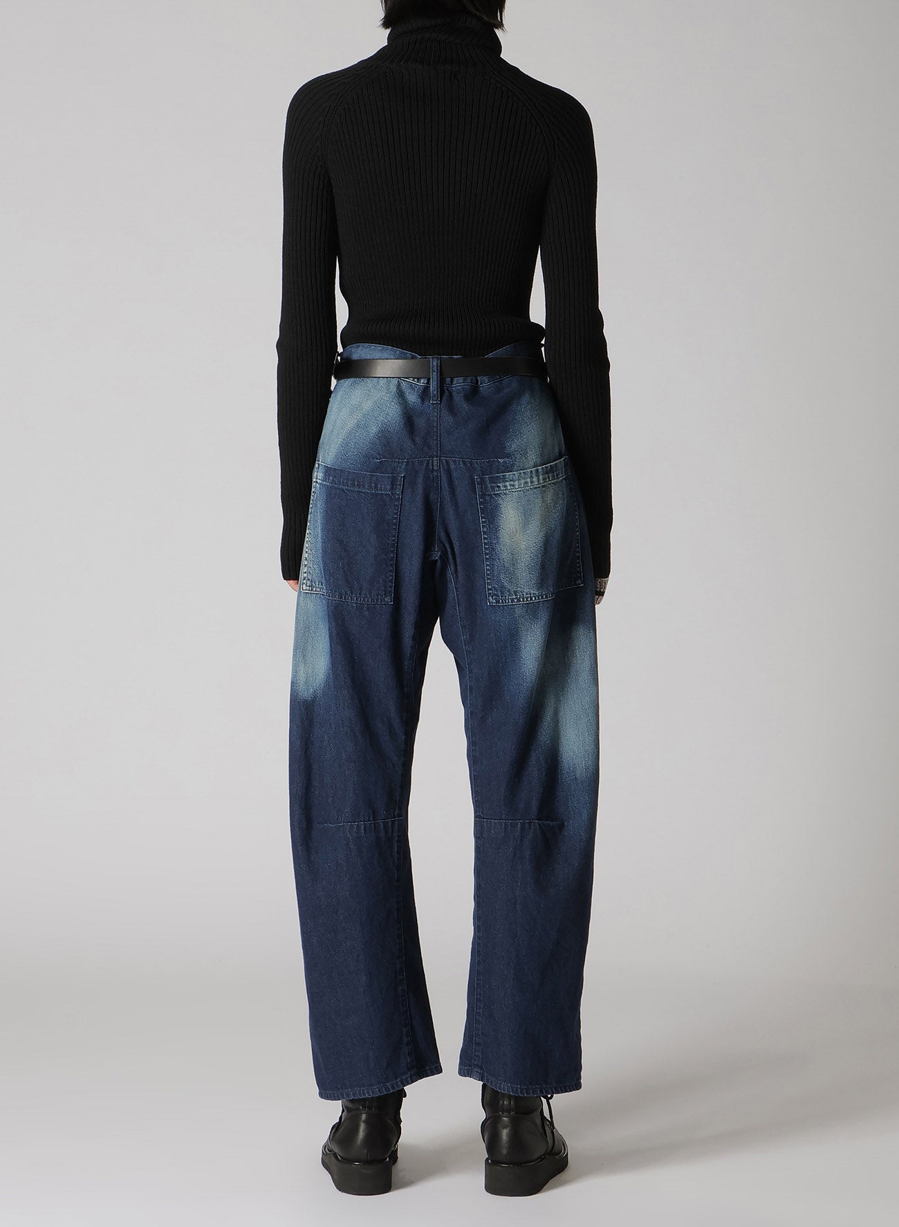 Spotted Denim Gusset Wide Leg Pants for Women - Comfortable Stretch High Waist Trousers for Casual Outfits, Workwear & Street Style Fashion