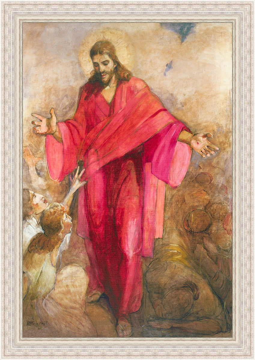 Large Christ in Red Robe Wall Art - Religious Home Decor for Living Room, Bedroom & Church