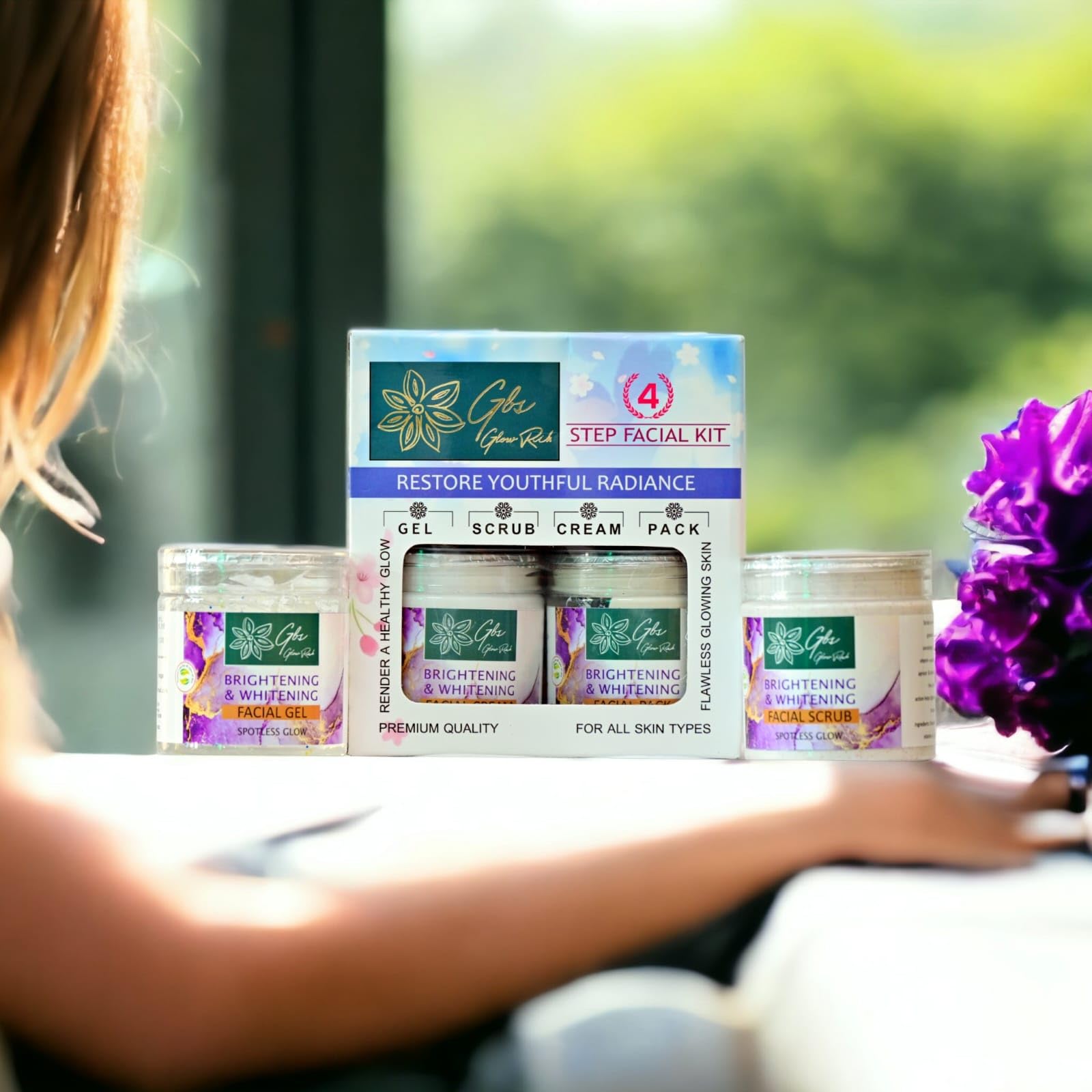 Glow Rich Brightening & Whitening Facial Kit 2Kg - Skin Lightening & Radiance Boosting Treatment for Face & Body - Perfect for Daily Skincare Routine & Spa Treatments