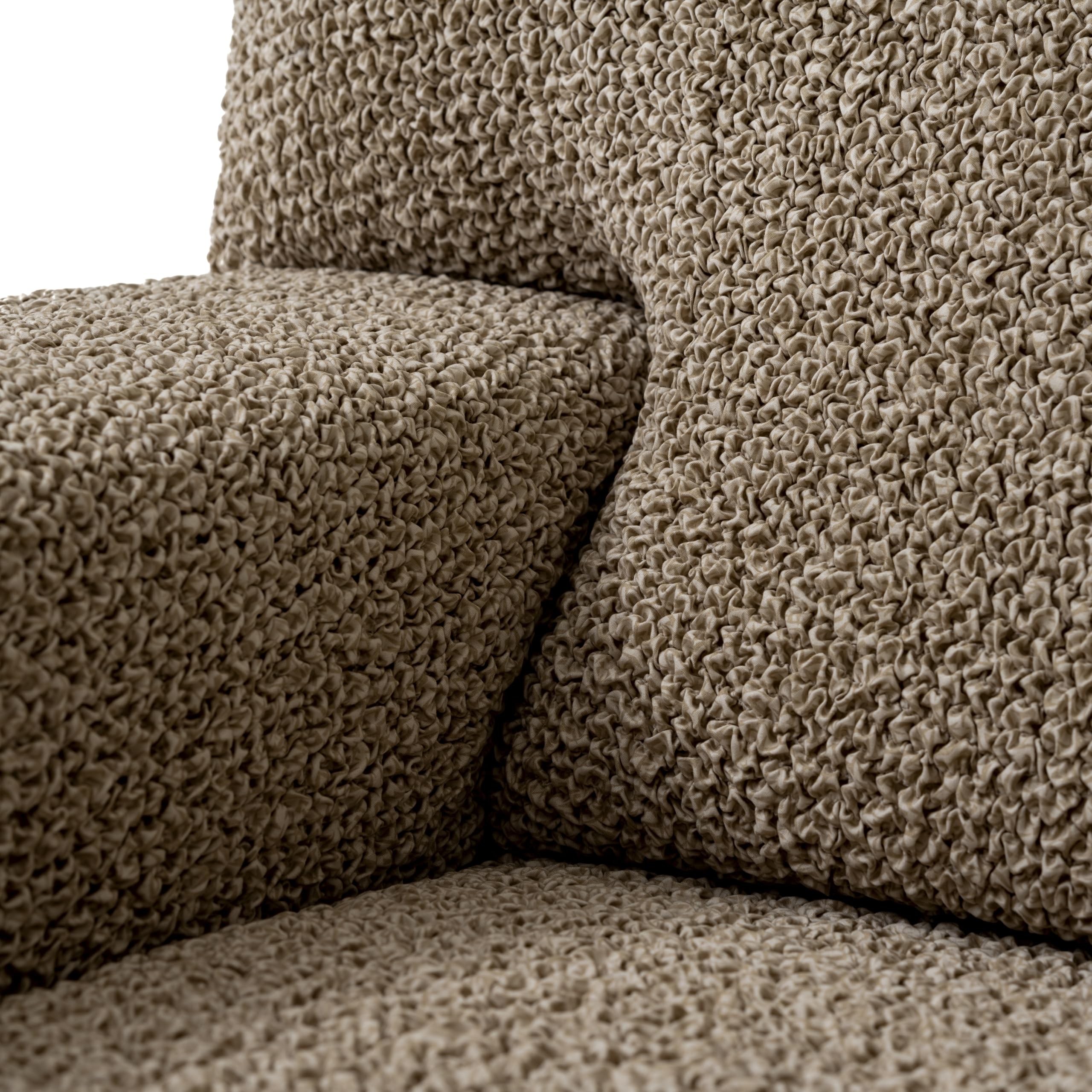 PAULATO BY GA.I.CO. Oversized Loveseat Slipcover - Stretch Sofa Cover for Couches & Chairs - 1-Piece Washable Microfiber Protector in Mediterra Mocha - Perfect for Living Room, Bedroom & Home Decor