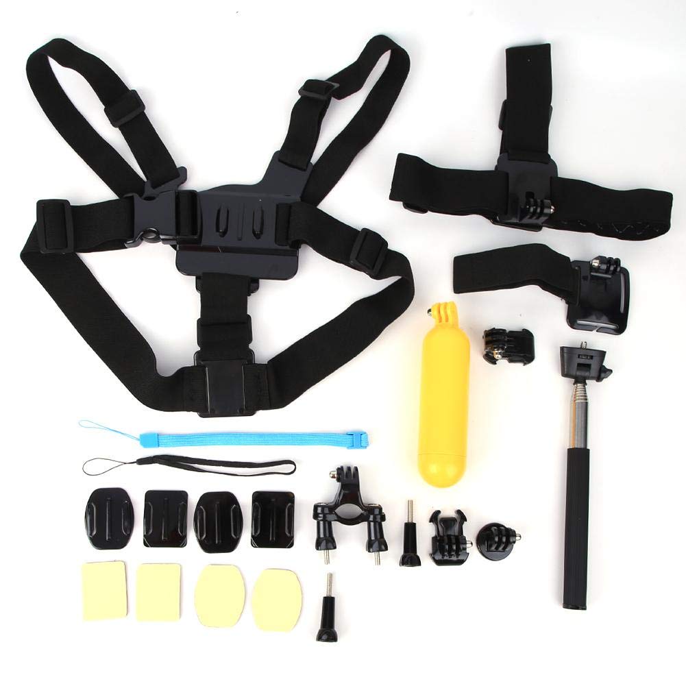 Oumij1 12-in-1 Action Camera Tool Kit with Chest Belt & Selfie Stick - Portable Accessories for GoPro, DJI, Sports & Adventure Photography - Perfect for Hiking, Vlogging, and Outdoor Activities